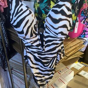 Zebra Print Kids One Piece Swimsuit